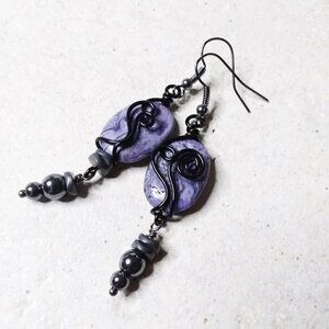 $10 CLEARANCE! Smokey Gray + Lavender!  Crazy Lace Agate + Hematite